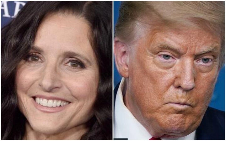 Julia Louis-Dreyfus shredded the president's record on the environment in a virtual fundraiser for Joe Biden.