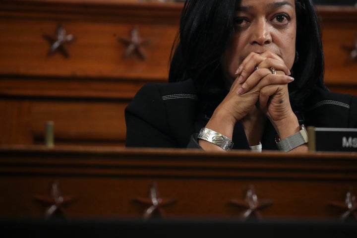 Rep. Pramila Jayapal (D-Wash.) during a committee hearing on the articles of impeachment against President Donald Trump on Capitol Hill Dec. 11, 2019. Jayapal, co-chair of the Congressional Progressive Caucus, said it would be "crazy" to talk about anything less than $600 in extra weekly benefits.