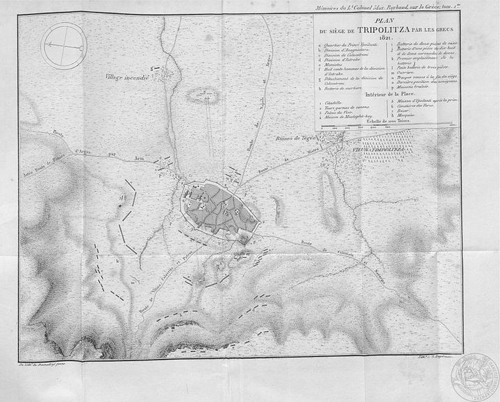 Χάρτης της πολιορκίας της Τρίπολης, από το βιβλίο του Raybaud