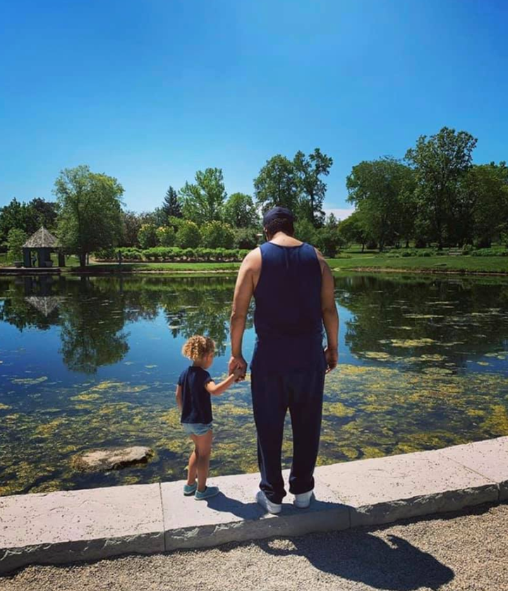 Pamela wrote about how her husband has to stay near their daughter at the park so people won't stare him down or question why he's there.