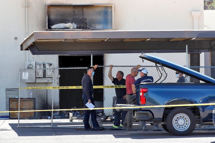 A fire destroyed part of the Arizona and Maricopa County Democratic Party headquarters on Friday.