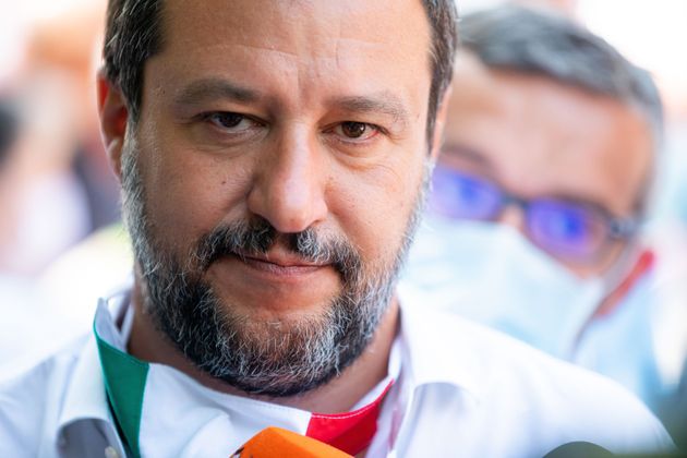 Lega Political party leader Matteo Salvini attends the demonstration called 'Basta degrado al QT8' (Stop...