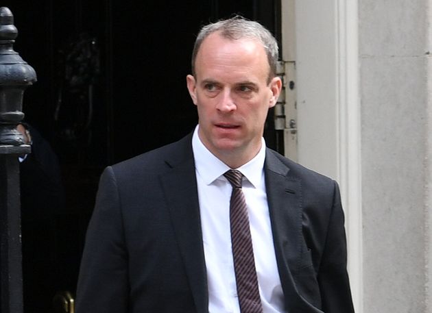 Foreign Secretary Dominic Raab leaving 10 Downing Street, London.