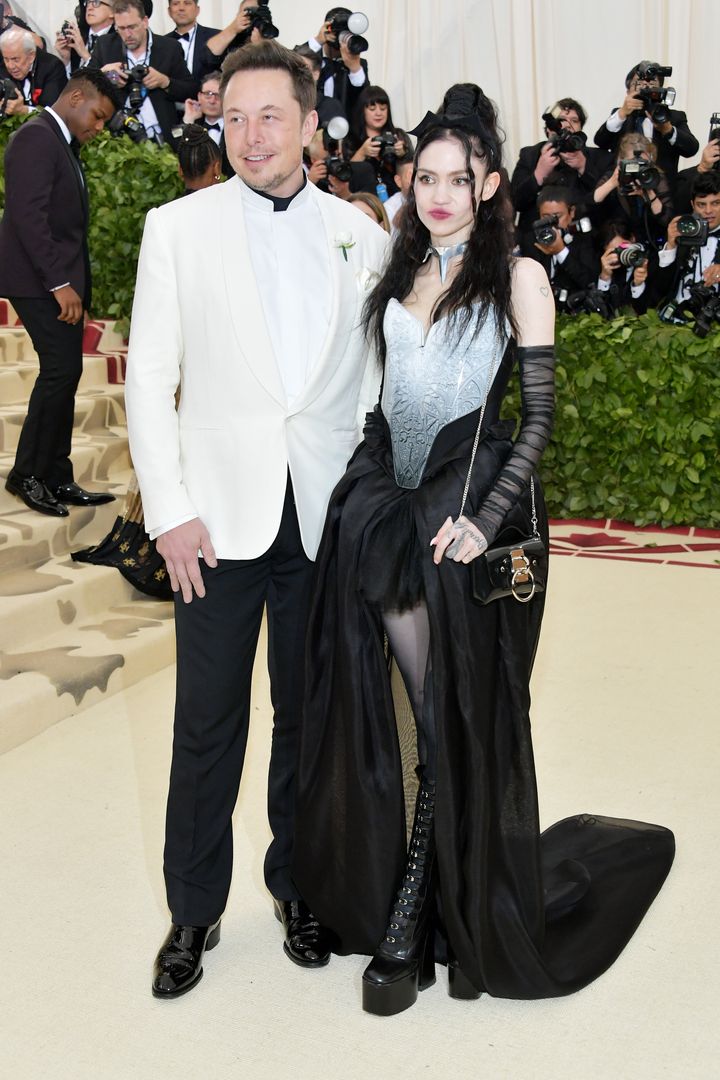 Elon Musk and Grimes and Grimes at the 2018 Met Gala in New York.
