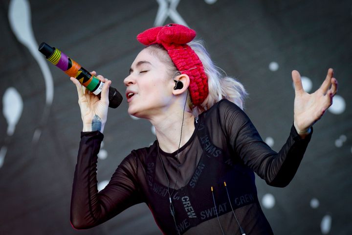 Grimes performing at the Osheaga Music and Art Festival in Montreal in 2016.