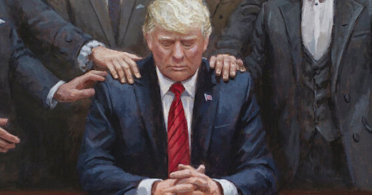 Right-Wing MAGA Artist's Weird New Trump Prayer Portrait Gets Hilarious  Makeover | HuffPost Latest News