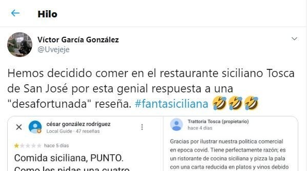 La crítica, la respuesta y el tuit.