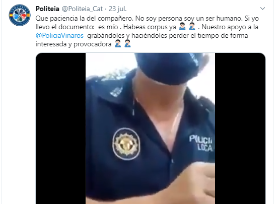 Captura de Twitter del vídeo compartido por Politeia.