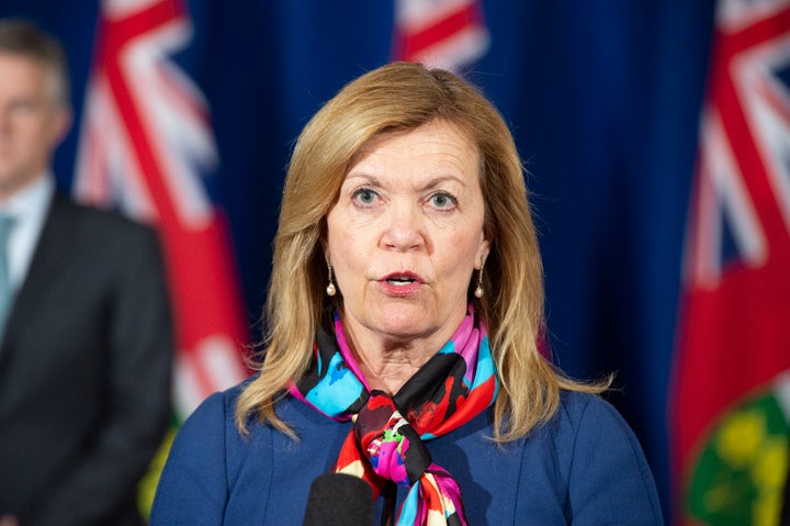 Deputy Premier of Ontario and Ontario Minister of Health Christine Elliott speaks at Queen's Park in Toronto, Ont., on June 8, 2020. 