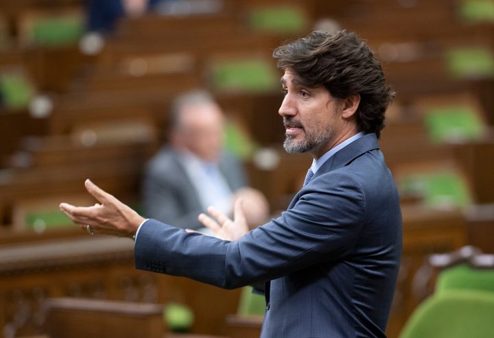 Prime Minister Justin Trudeau speaks in the House of Commons on July 22, 2020.