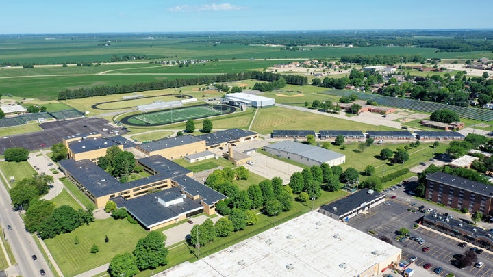 An acre of solar panels in an old soccer practice field will power Galesburg High School.