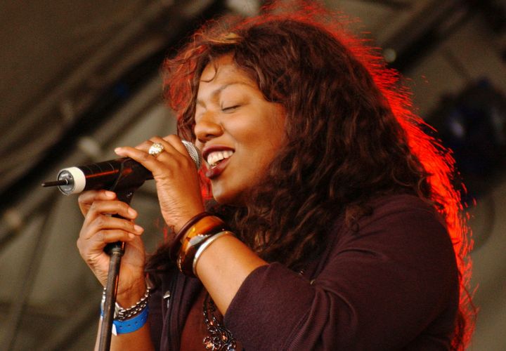 Denise Johnson pictured performing with A Certain Radio at the Big Chill music festival in 2005