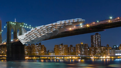 Il imagine un centre-ville sur le pont de Brooklyn à New