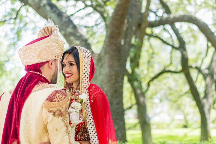 The author on her wedding day with her husband.