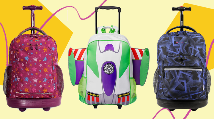 The kiddos will be on a roll with these rolling backpacks you can find on Amazon.