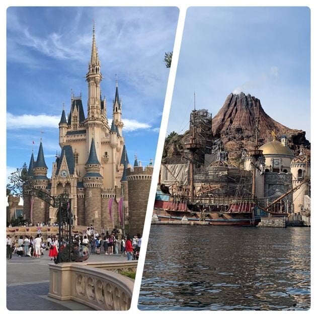 東京ディズニーランド（左）と東京ディズニーシー（右）