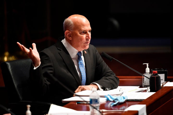 Rep. Louie Gohmert (R-Texas) questioning Attorney General William Barr during a House Judiciary Committee hearing on Capitol Hill Tuesday.