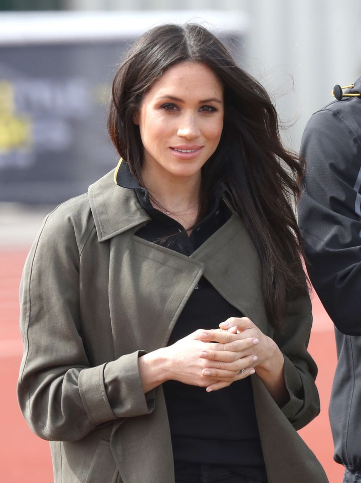 Meghan Markle attends the U.K. team trials for the Invictus Games Sydney at the University of Bath Sports Training Village on April 6, 2018, in Bath, England.
