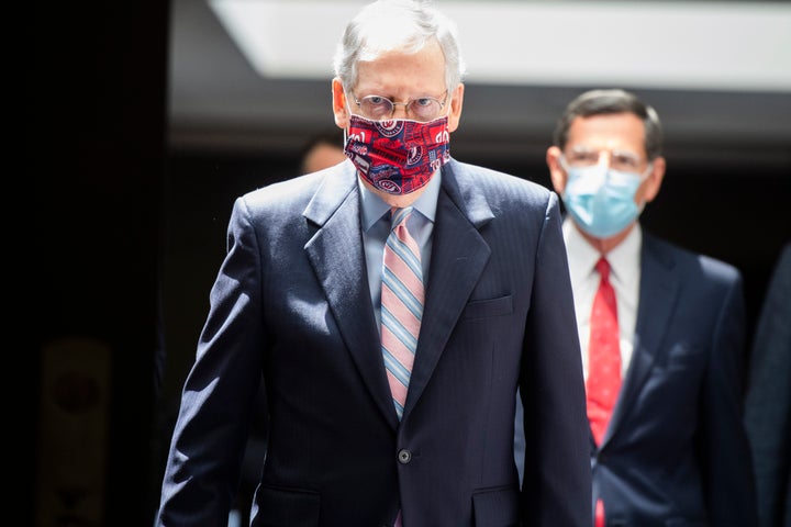 Senate Majority Leader Mitch McConnell waited until Monday to unveil a complicated unemployment proposal that would take mont