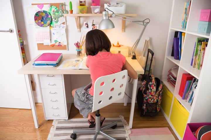 For those who are short on space but still want a place to keep all their supplies in one place, this IKEA pegboard setup is a smart way to store your child's writing utensils and craft supplies.