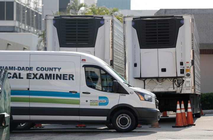 Two refrigerated trailers at the Miami-Dade Medical Examiner Department were leased "to ensure that we are prepared to help t