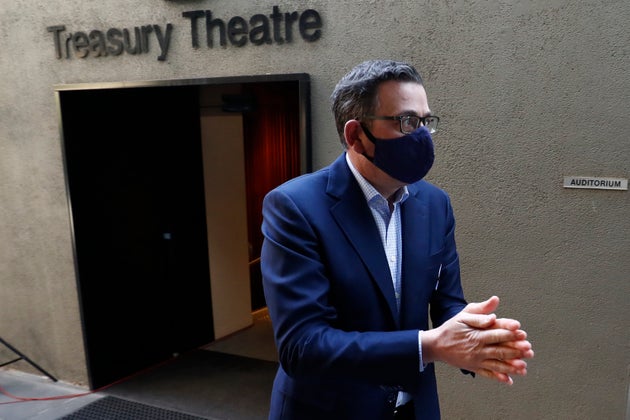 Victoria Premier Daniel Andrews walks fromthe daily briefing on July 30, 2020 in Melbourne, Australia.