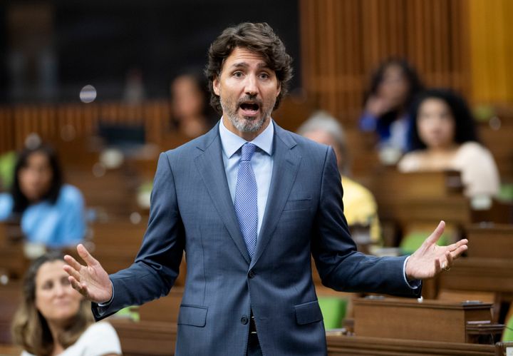 Prime Minister Justin Trudeau speaks during a sitting of the House of Commons in Ottawa on July 22.