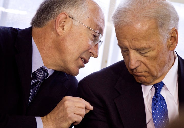 Secretary of the Interior Kenneth Salazar and Vice President Joseph Biden in April 2011. 