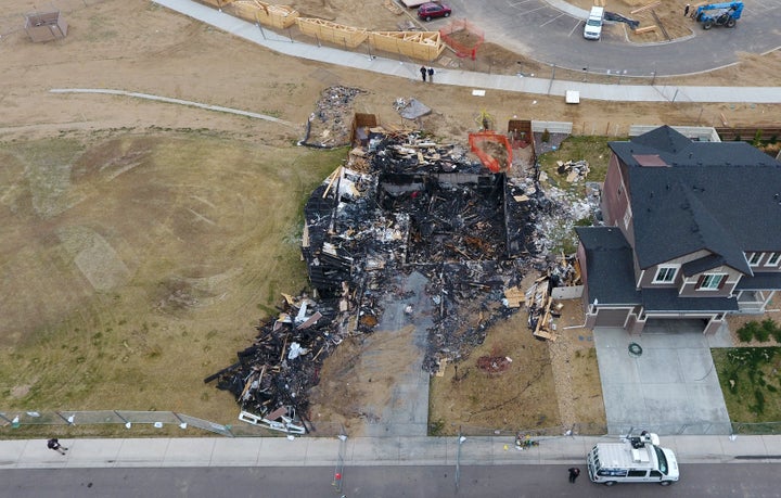 An Anadarko Petroleum gas well, in the upper left and covered by tan fencing, was located less than 200 feet from a home that