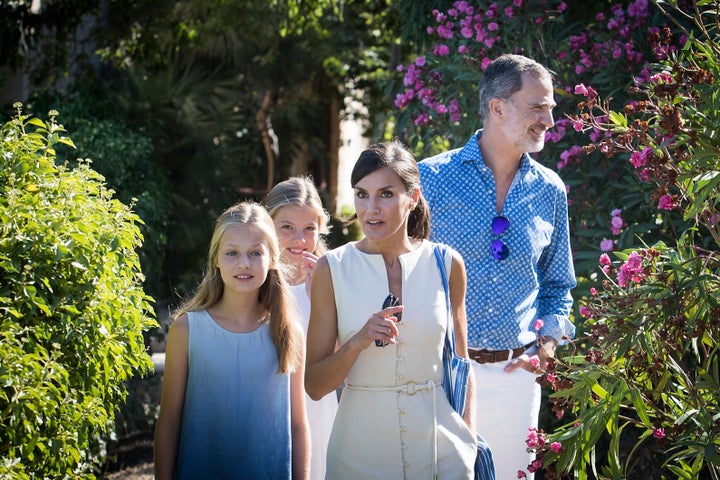 Los reyes y sus hijas durante su estancia el pasado año en Mallorca.