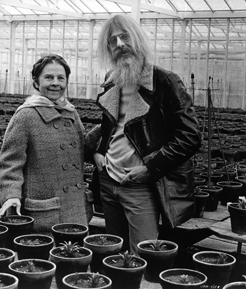 Ruth Gordon e Hal Ashby no set de filmagens de 