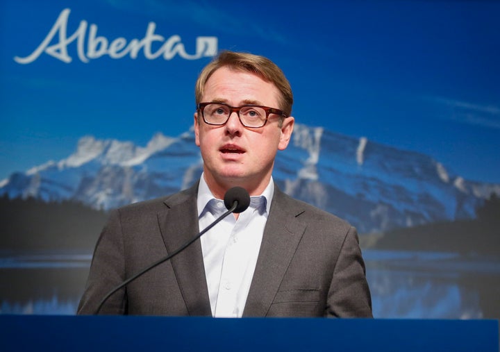 Alberta Minister of Health Tyler Shandro speaks during a news conference in Calgary on May 29, 2020. 