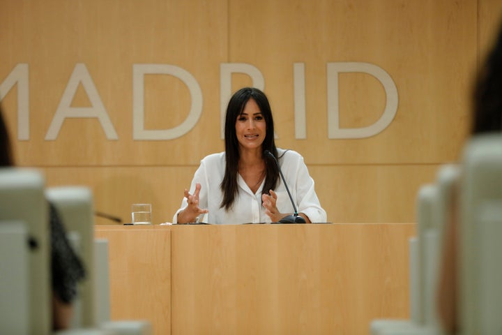 Begoña Villacís, en rueda de prensa el 9 de julio de 2020 (Jesus Hellin/Europa Press via Getty Images)