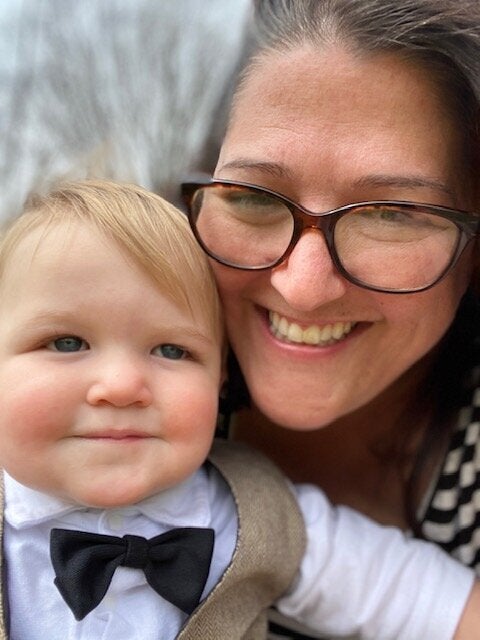 The author and her son.