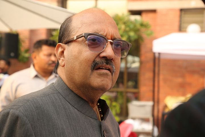 Rajya Sabha MP Amar Singh during the pre-Christmas lunch party hosted by Image Guru Dilip Cherian and his wife Devi Cherian on December 22, 2018 in New Delhi, India. 