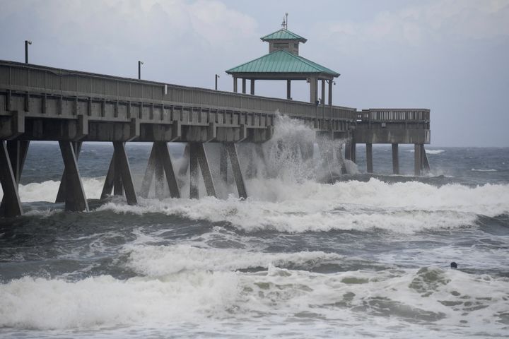 Deerfield Beach, Florida as the storm neared the coast.