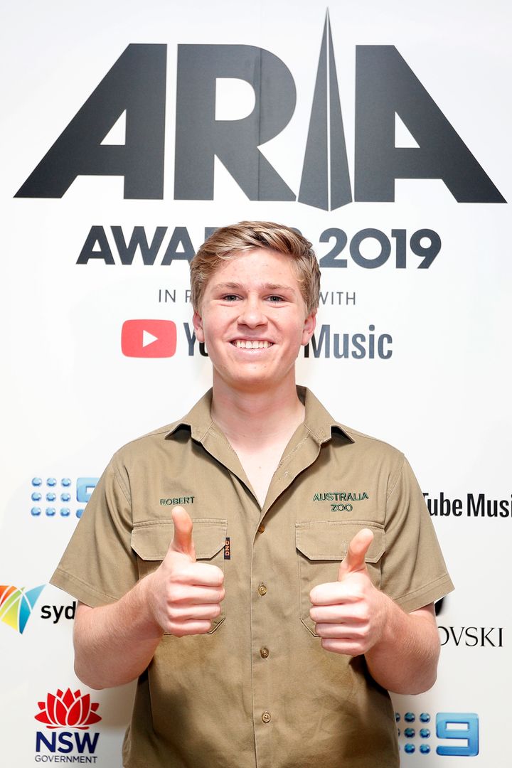 Robert Irwin poses in the awards room during the 33rd Annual ARIA Awards 2019 at The Star on November 27, 2019 in Sydney, Australia. 