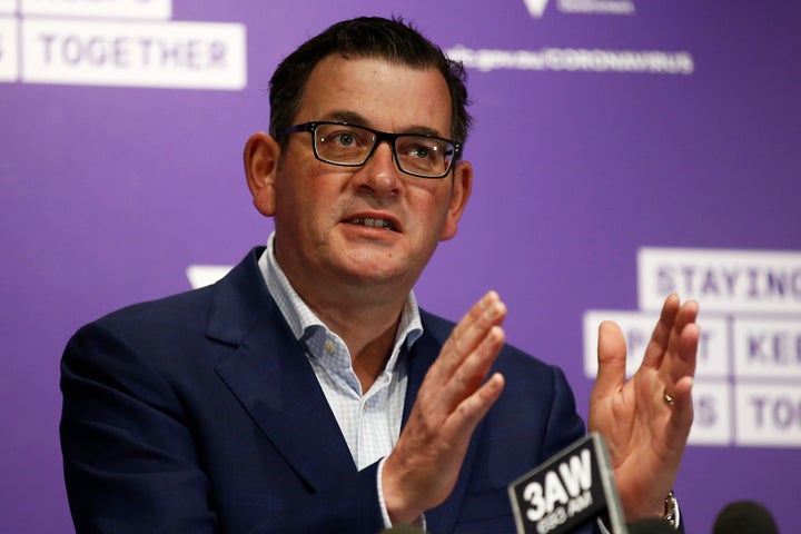 Victorian Premier Daniel Andrews speaks to the media during a press conference on August 04, 2020 in Melbourne, Australia. 