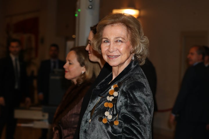 La reina Sofía en un evento de la fundación en febrero de 2020.