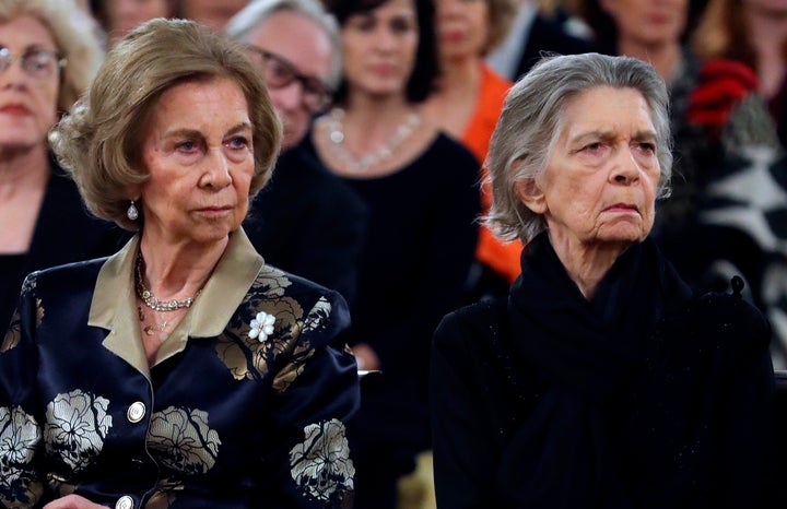 La reina Sofía e Irene de Grecia en el oncierto por las víctimas del Holocausto en enero de 2020.