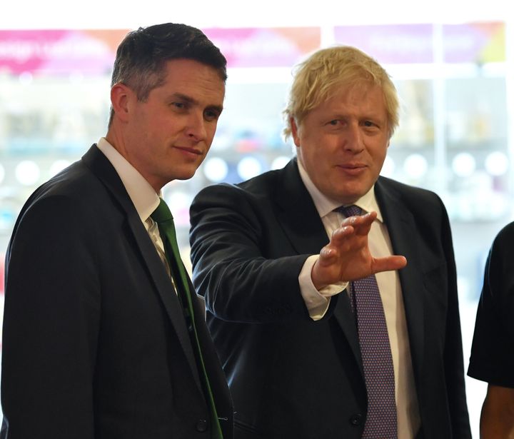 Prime Minister Boris Johnson with Education Secretary Gavin Williamson 