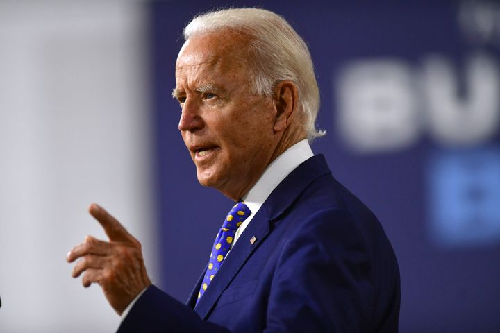 Former Vice President Joe Biden's massive ad blitz aims to present him to voters as a unifying leader equipped to steer the country through crisis.