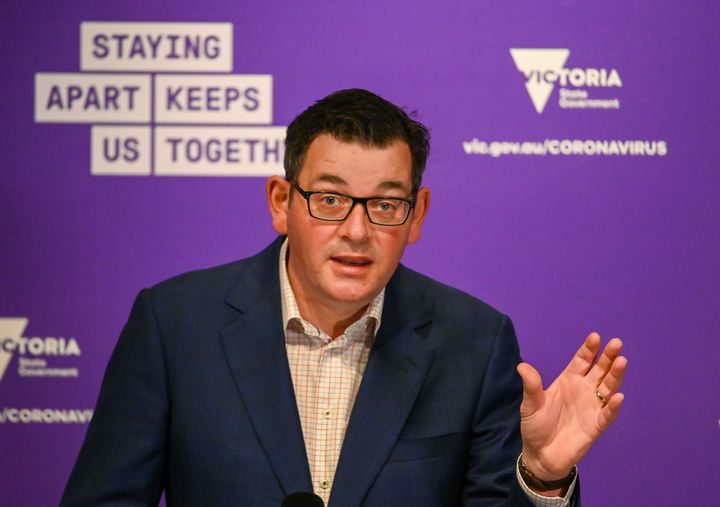 Victoria's state premier Daniel Andrews speaks during a press conference in Melbourne on August 5, 2020. 