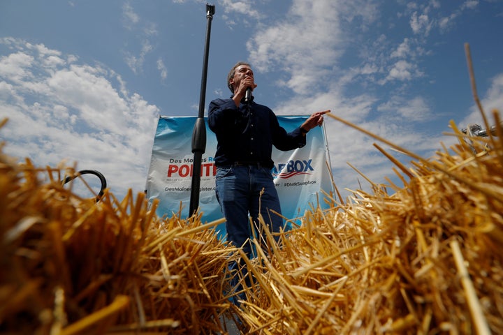 Montana Gov. Steve Bullock speaks at the Iowa State Fair in Des Moines, Iowa, last summer