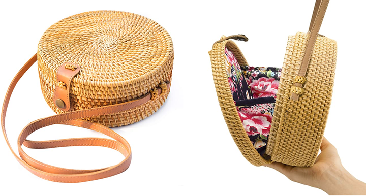 This handwoven rattan crossbody bag from Amazon is one of our shopping editor's favorite Amazon purchases of the year. 