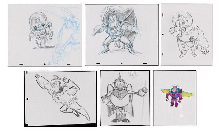 Los bocetos originales de Buzz Lightyear.