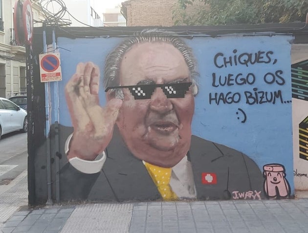 El grafiti pintado del rey Juan Carlos en