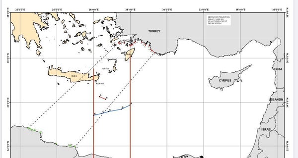 Ο χάρτης οριοθέτησης ΑΟΖ μεταξύ Ελλάδας και Αιγύπτου