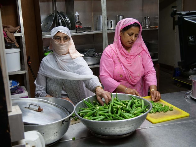 Gurmit Kaur helping at her local Sikh temple, Gudwara Baba Sang Ji.&nbsp;