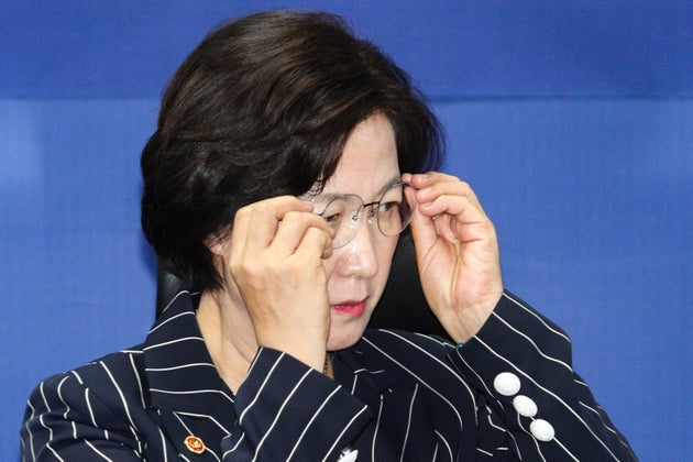 지난달 서울 여의도 국회 의원회관에서 열린 권력기관 개혁 당정청 협의회에 참석한 추미애 법무부 장관.